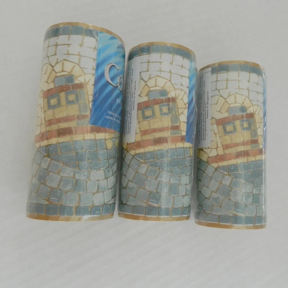 Graham & Brown Wallpaper Border 5in Multi Mosaic Seascape 3 Rolls 49-062 Coastal